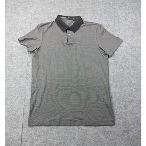 Theory Polo Shirt Mens Small Striped Knit Collared Quiet Luxury Preppy Staple